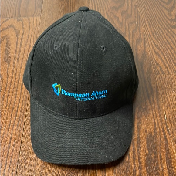 Black and Blue 6-Panel Hat with Curved Brim - Picture 1 of 5